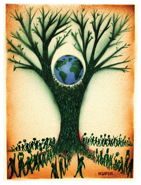 01社会组优秀奖《Youth action tree》-Peter Kuper （美国）.jpg