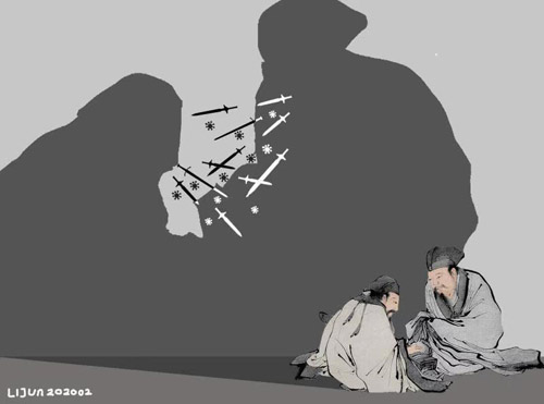 《防止飞沫传播 莫让“谈琴”成“论剑”》作者：李军（山东青州）.jpg